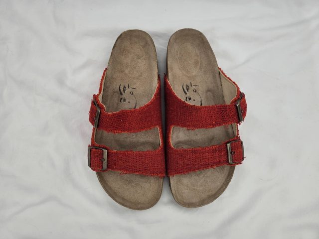 Red Cotton-Wool Sandals