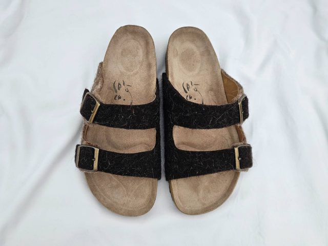 Black & Brown Felt Sandals