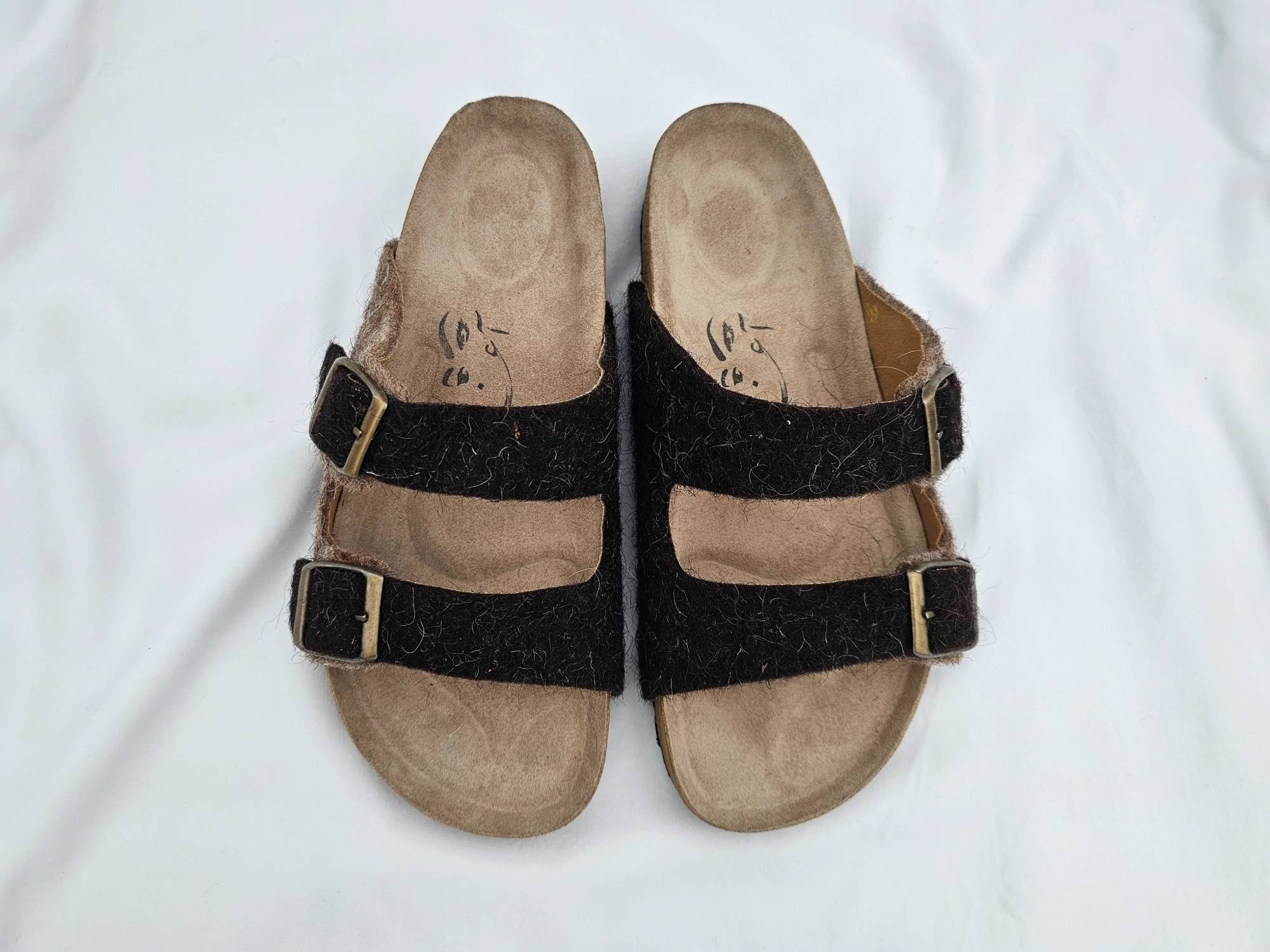 Black & Brown Felt Sandals
