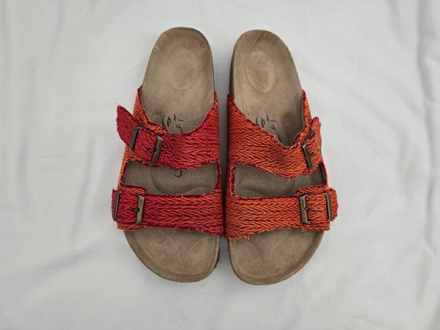 Red Cotton-Wool Sandals