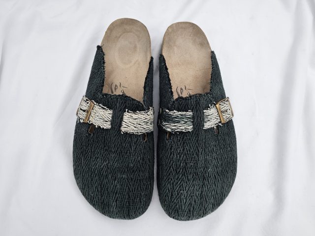 Green Cotton-Wool Sandals