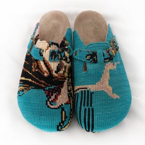 سندل گوبلن رنگی آبی فیروزه ای
